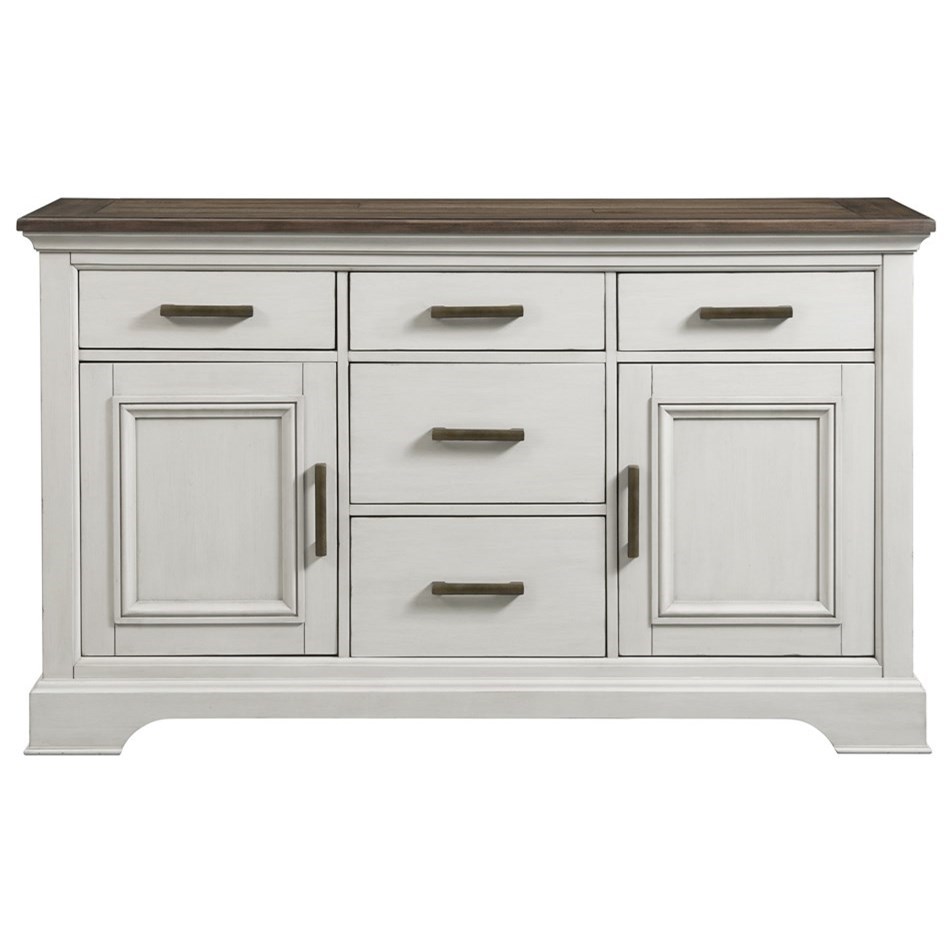 Donovan Cottage Sideboard with 5 Drawers and Interior Storage Walker